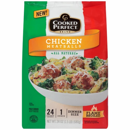 Cooked Perfect Chicken Meatballs Perspective: front