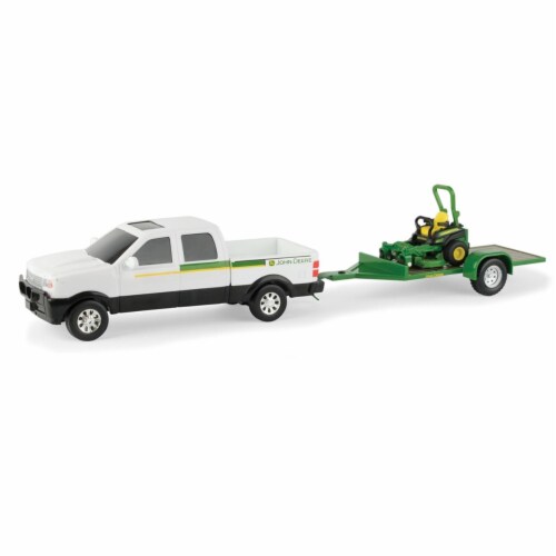 Tomy International 238324 John Deere Pickup Truck with Mower Set Perspective: front