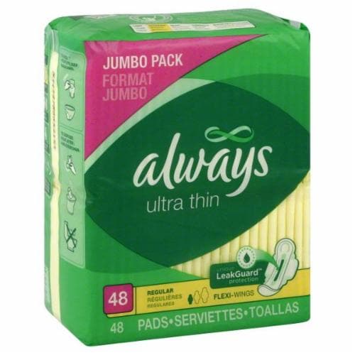 Always Ultra Thin Leak Guard Panty Liner With Wings Perspective: front