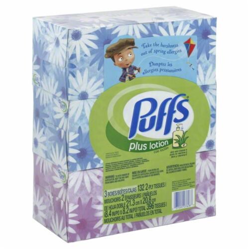 Puffs Plus Lotion Tissue Perspective: front