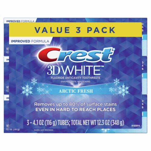 Crest 3D White Arctic Fresh Fluoride Anticavity Toothpaste Value Pack Perspective: front