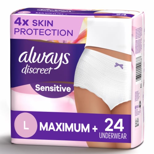 Always Discreet for Sensitive Skin Fragrance Free Large Underwear, 24 ct -  King Soopers