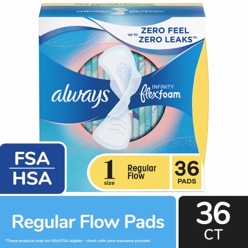 Always InFinity FlexFoam Pads With Wings Regular Absorbency Size 1