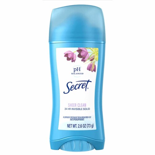 Secret Antiperspirant Deodorant Invisible Solid Sheer Clean - 2.6 oz Perspective: front