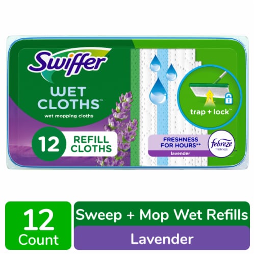 Swiffer Swiffer Sweeper Wet Mopping Cloths, with Gain Scent, 12 count