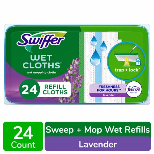 Swiffer Sweeper Heavy Duty Wet Cloths, Lavender, 54-count