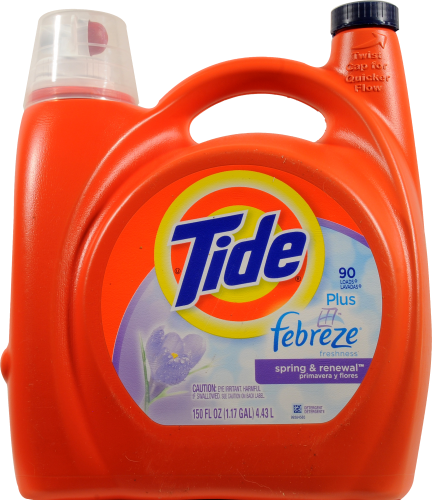 Tide Spring & Renewal Plus Febreze Liquid Laundry Detergent Perspective: front