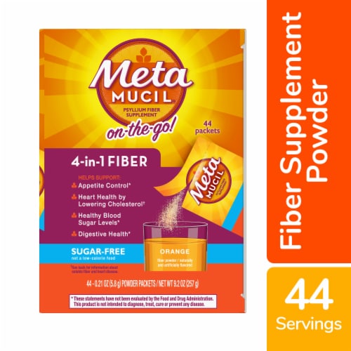 Metamucil Sugar-Free Orange Powder Packets Perspective: front