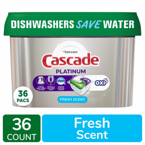 Cascade® Platinum™ Fresh Scent ActionPacs + Oxi Dishwasher Detergent Pods,  36 ct - Dillons Food Stores