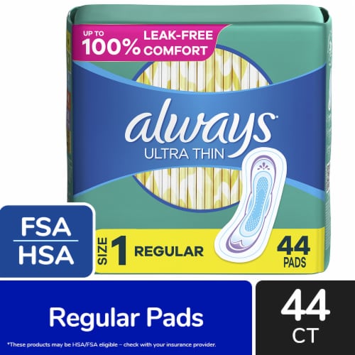 Always Ultra Thin Pads Regular Absorbency Size 1 Unscented Perspective: front