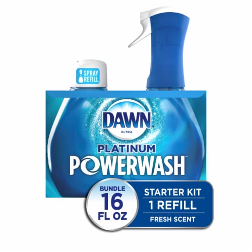 Dawn Platinum Powerwash Spray Fresh Scent Dish Soap Starter Kit & Refill Perspective: front