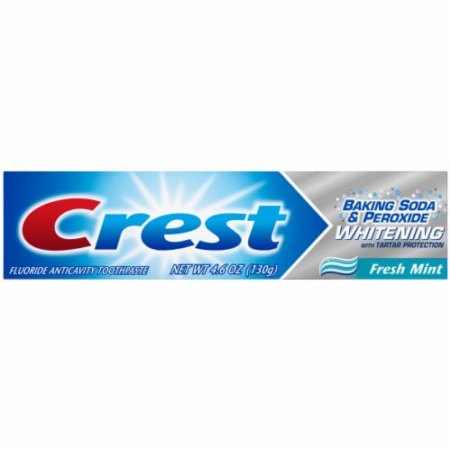 Crest Baking Soda & Peroxide Whitening Fresh Mint Fluoride Anticavity Toothpaste Perspective: front