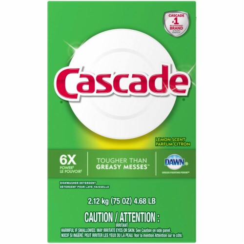 Cascade Dawn Lemon Scent Dishwasher Detergent Perspective: front