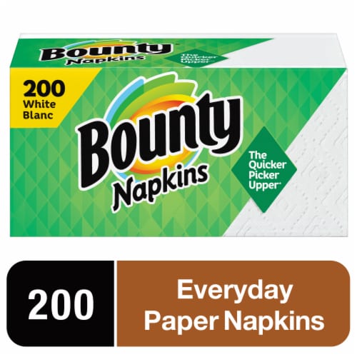 Bounty White Paper Napkins Perspective: front