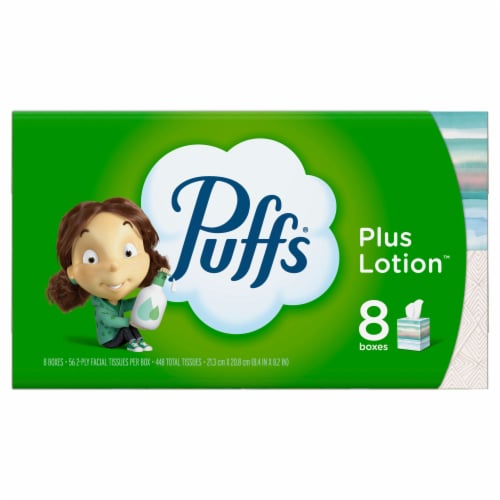 Puffs Plus Lotion Facial Tissues Eight Pack, 8 pk / 56 ct - Kroger