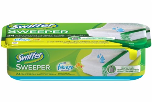 Swiffer Sweeper wiht Febreze Sweet Citrus & Zest Scented Wet Mopping Cloth Refills Perspective: front