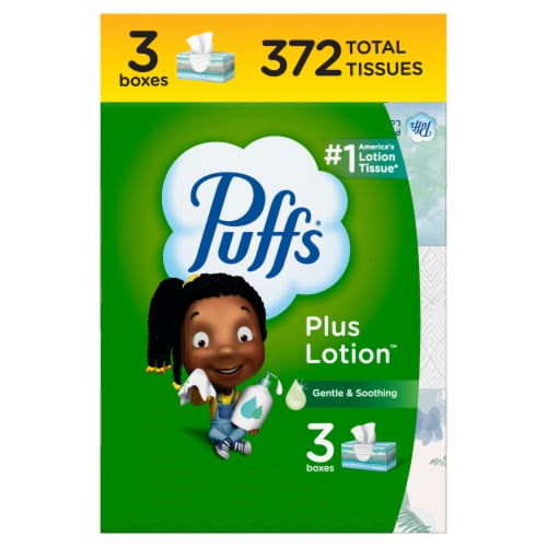 Puffs Plus Lotion Family Facial Tissues Perspective: front