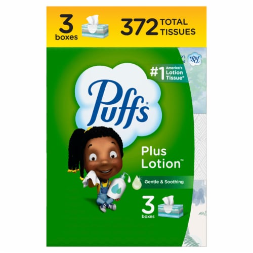 Puffs Plus Lotion Facial Tissues 3 Pk., Facial Tissue, Household