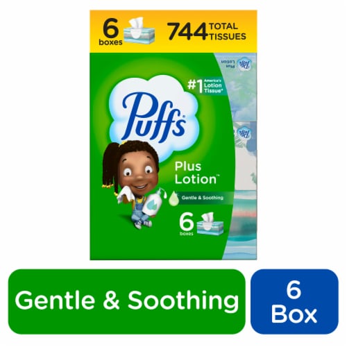 Puffs Plus Lotion Family Facial Tissues, 6 pk / 124 ct - Fry's