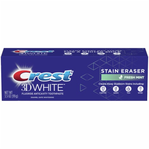 Crest 3D White Stain Eraser Whitening Toothpaste Fresh Mint Perspective: front