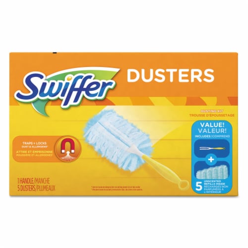Swiffer® Handle Electrostatic Fiber Duster - Blue Perspective: front