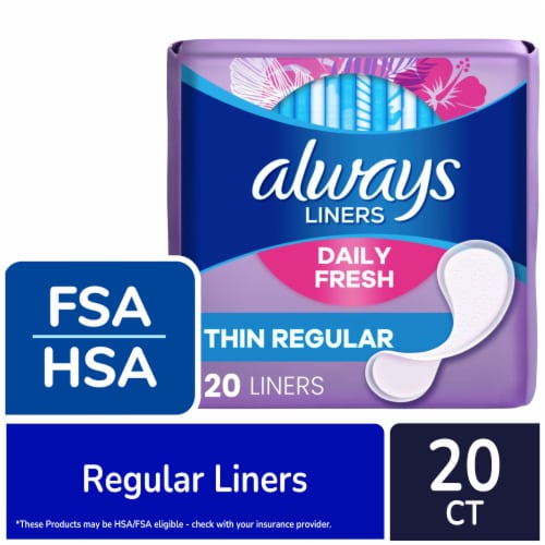 Always Thin No Feel Protection Regular Absorbency Unscented Daily Liners Perspective: front
