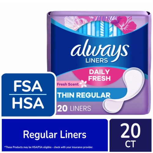 Always Thin No Feel Protection Regular Absorbency Scented Daily Liners Perspective: front