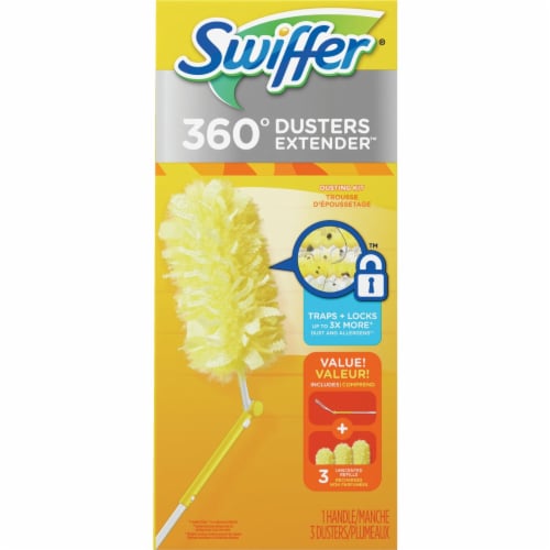 Swiffer Duster Heavy Duty Extendable Handle Starter Kit with Refills Perspective: front