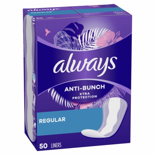 Always® Xtra Protection Anti-Bunch Regular Daily Liners Perspective: front