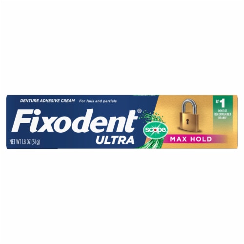 Fixodent Ultra Max Hold Plus Scope Secure Denture Adhesive Perspective: front