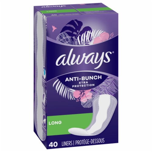 Always® Anti-Bunch Xtra Protection Long Panty Liners, 40 ct - Gerbes Super  Markets