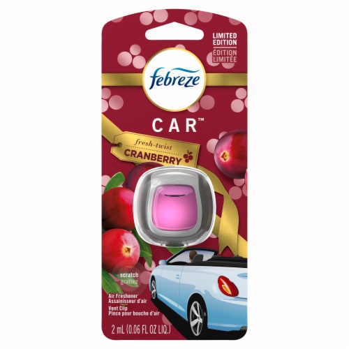 Febreze Car Air Freshener, Vent Clip, Cranberry