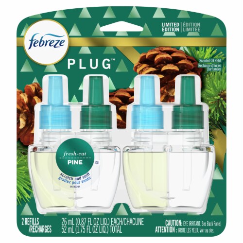 Febreze Plug Limited Edition Fresh Cut Pine Scented Oil Refills Perspective: front