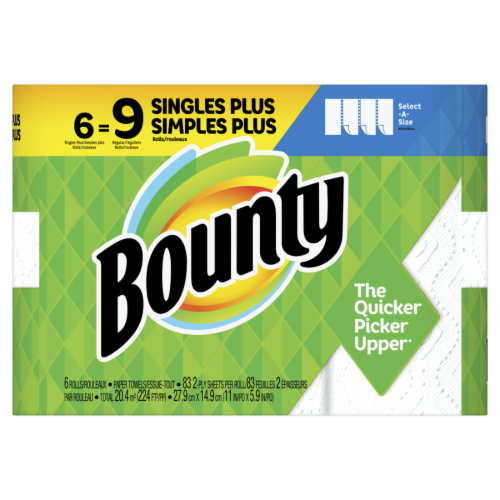 Bounty Select-A-Size Single Plus Roll Paper Towels Perspective: front