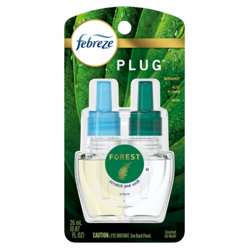 Febreze Origins Fade Defy PLUG Forest Air Freshener & Odor Eliminator Perspective: front