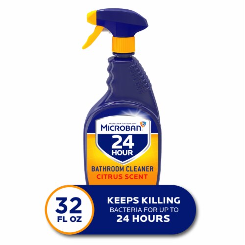 Microban 24 Hour Citrus Scent Bathroom Cleaner and Sanitizing Spray, 32 fl  oz - Harris Teeter