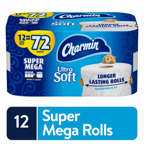 Charmin Ultra Soft Toilet Paper 12 Super Mega Rolls, 366 Sheets Per Roll