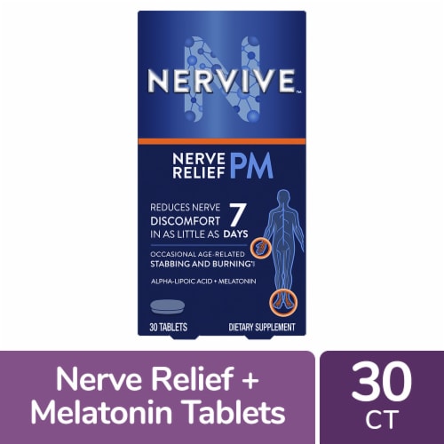 Nervive Nerve Relief PM Dietary Supplement Tablets Perspective: front