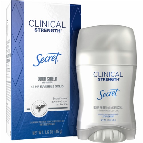 Secret® Clinical Strength® Odor Shield with Charcoal Invisible Solid Antiperspirant Deodorant Stick Perspective: front