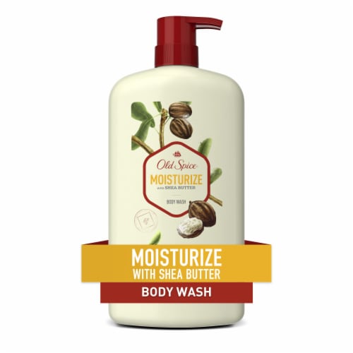 Old Spice Men's Moisturize with Shea Butter Body Wash Perspective: front