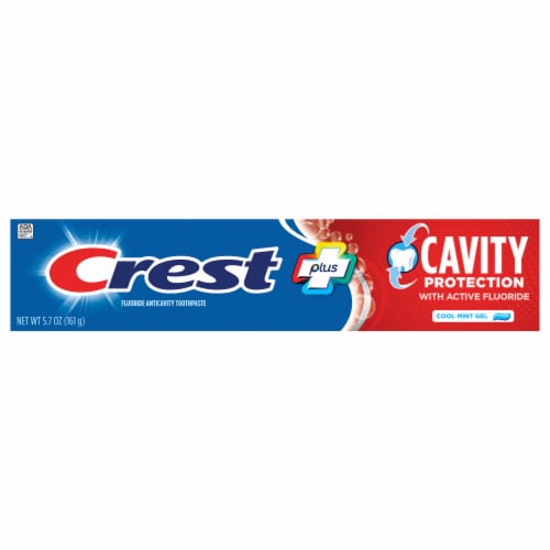 Crest® Cavity Protection Cool Mint Gel Toothpaste Perspective: front