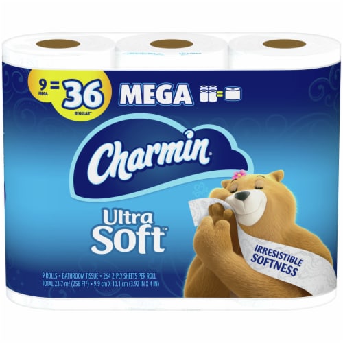 Charmin Toilet Paper Ultra Soft 264 Sheets Per Roll Perspective: front