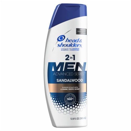 Head and Shoulders Advanced Series Sandalwood 2-in-1 Shampoo and Conditioner for Men Perspective: front