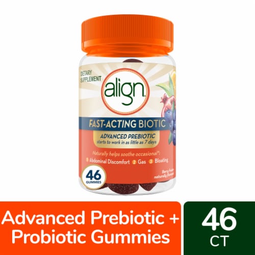 Align Advanced Prebiotic Fast-Acting Biotic Supplement Gummies Perspective: front
