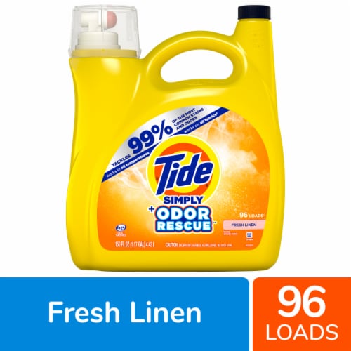 Tide Simply Odor Rescue Fresh Linen Liquid Laundry Detergent Perspective: front