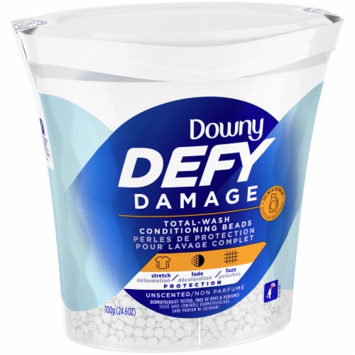Downy Defy Damage Total Wash Unscented Conditioning Beads Fabric Softener Perspective: front