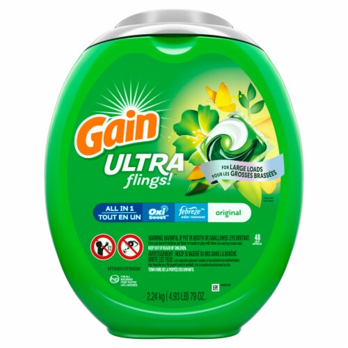 Gain Flings Ultra Original Scent Laundry Detergent Pods Perspective: front