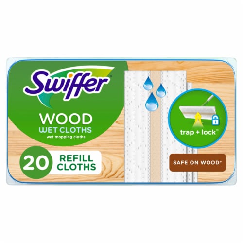 Swiffer Sweep + Mop Dry Pads Refill Floor Cleaner Cleaning Cloths Wood Perspective: front