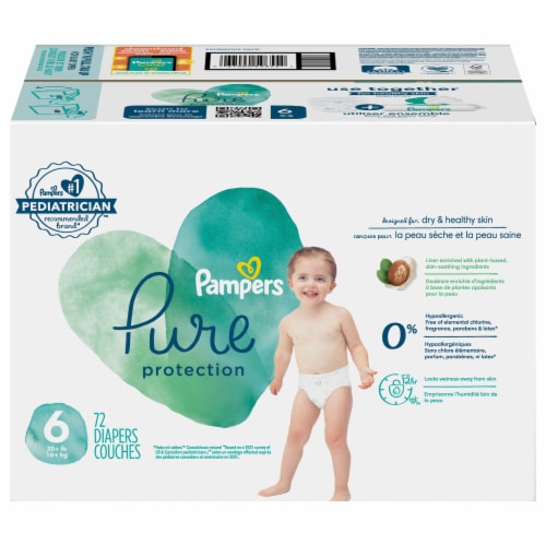 Pampers Pure Protection Size 6 Diapers, 72 ct - Pay Less Super Markets