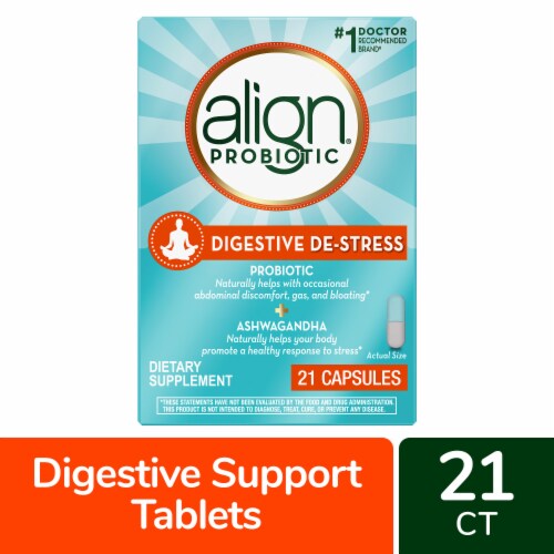 Align Probiotic for Women and Men Digestive De-stress Capsules Perspective: front